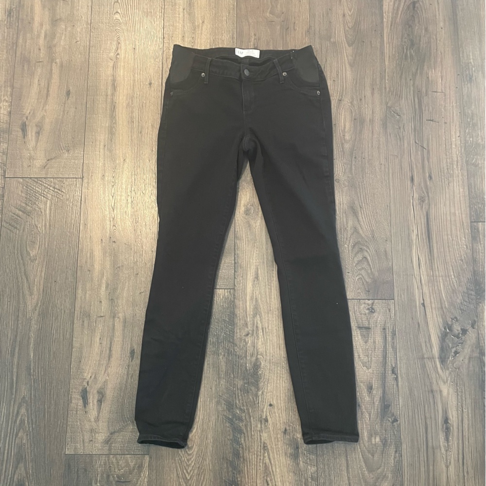 Gap Women’s Black Inset Panel Maternity Skinny Jeans - Size 28 Long
